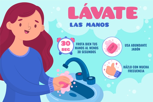 Vector gratuito como lavarse las manos