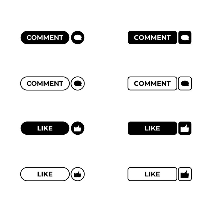 Vector gratuito y como el vector del icono de comentario con blanco y negro