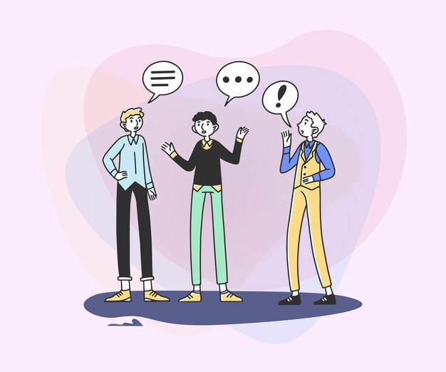 Compañeros de negocios que hablan entre sí Ilustración vectorial