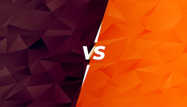 Vector gratuito comparación o batalla versus pantalla en estilo low poly