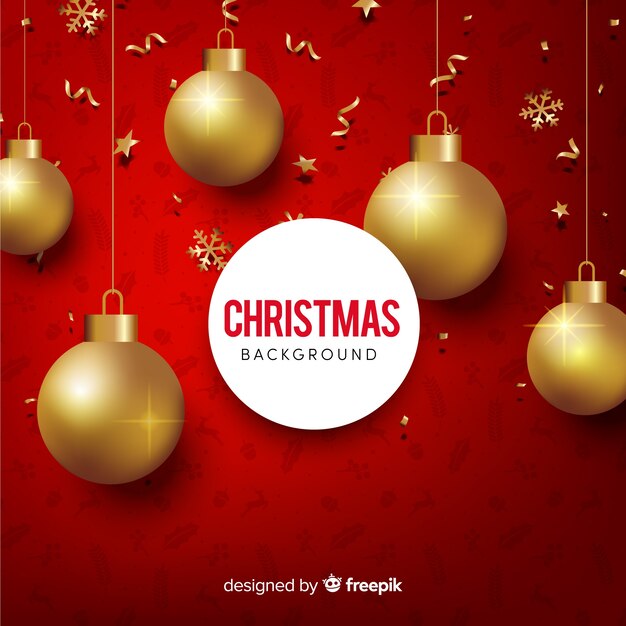 Compoción elegante de navidad con diseño realista