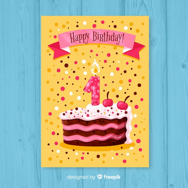 Composción adorable de cumpleaños dibujada a mano