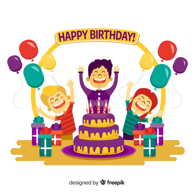 Composición adorable de cumpleaños con estilo moderno