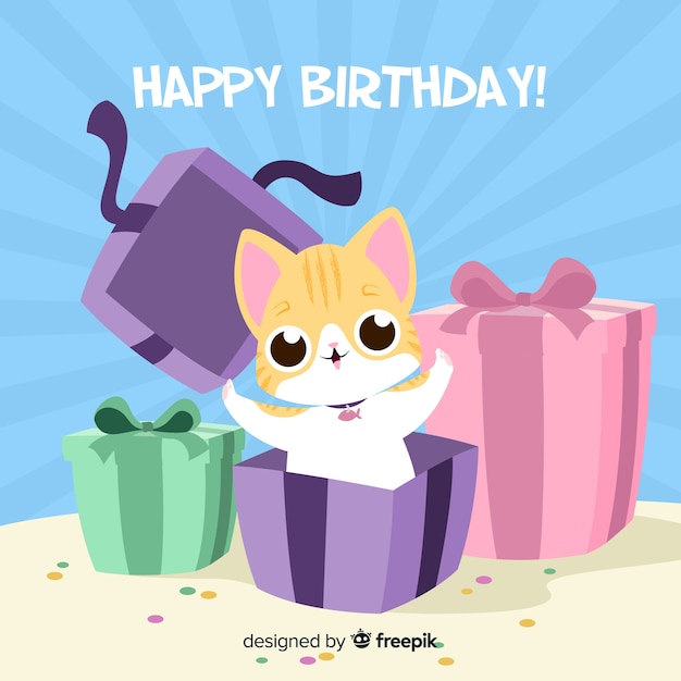 Vector gratuito composición adorable de cumpleaños con estilo moderno