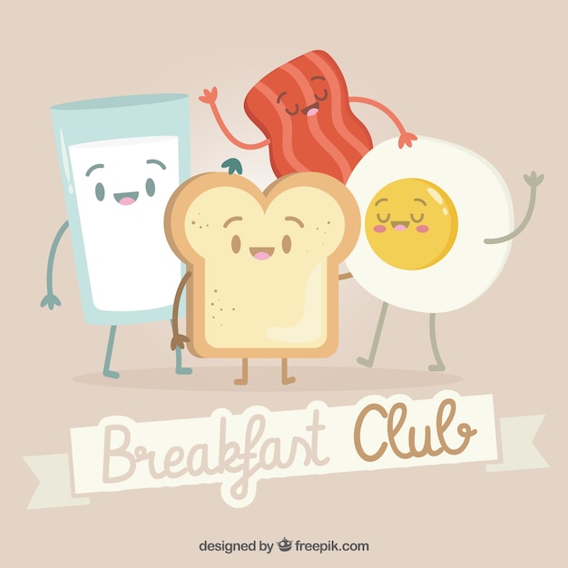 Vector gratuito composición adorable de desayuno