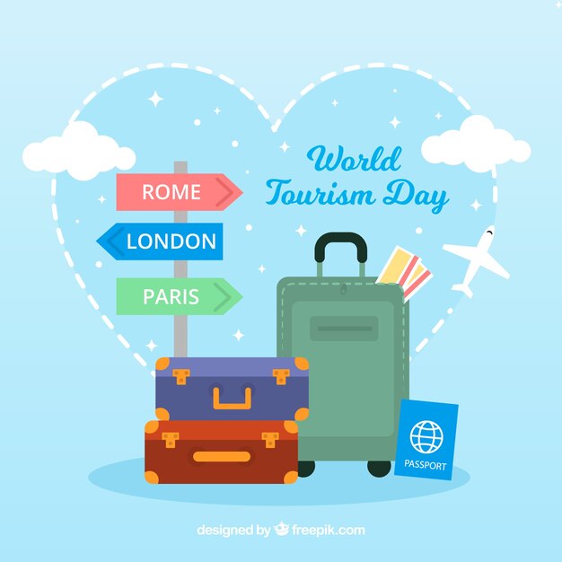 Composición adorable del día mundial del turismo