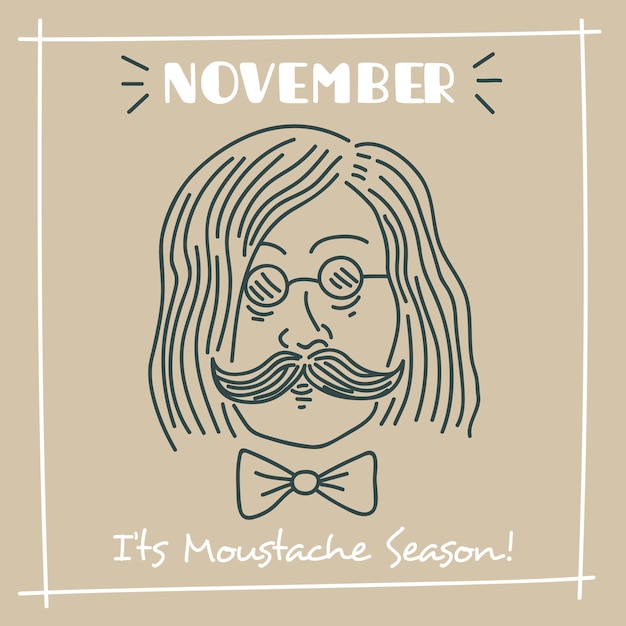 Vector gratuito composición adorable de movember dibujada a mano