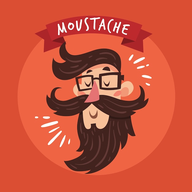 Composición adorable de movember con diseño plano