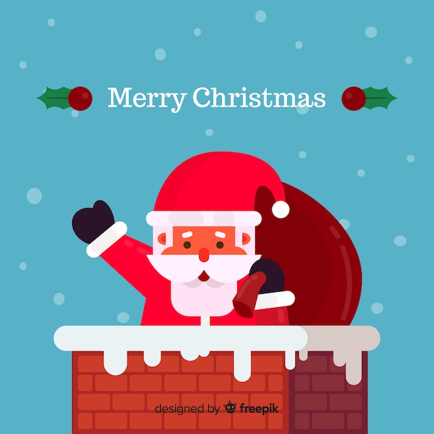 Vector gratuito composición adorable de navidad con diseño plano