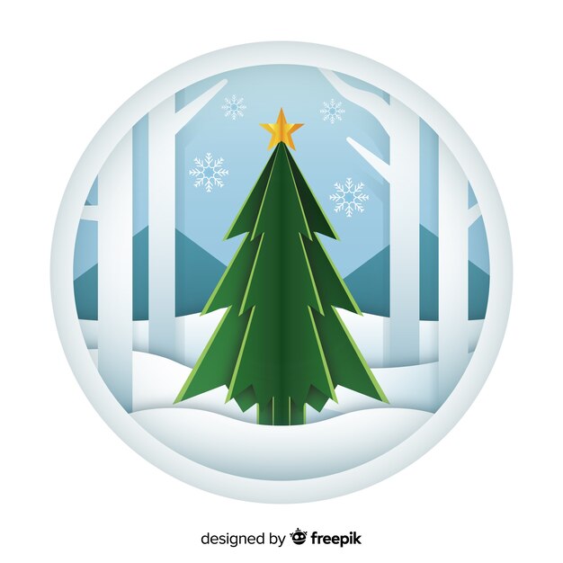 Composición adorable de navidad con diseño plano