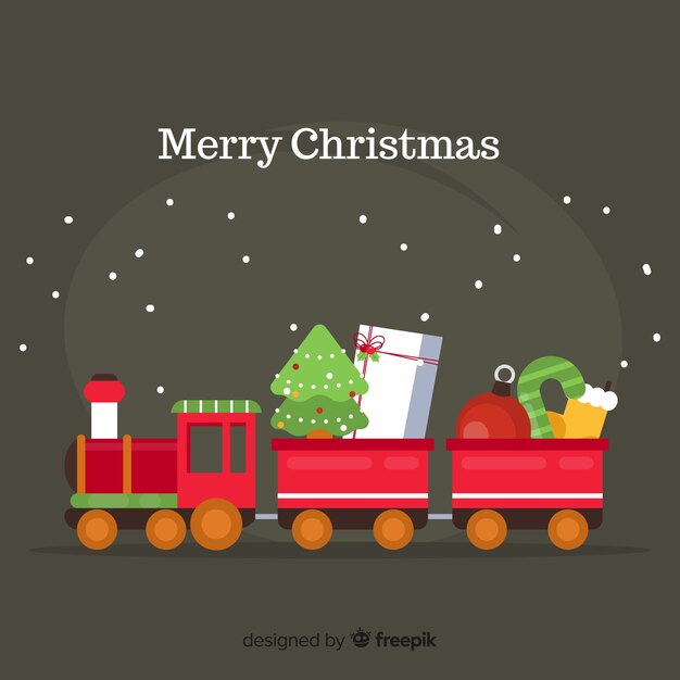 Composición adorable de navidad con juguetes coloridos