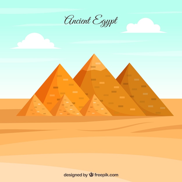 Composición del antiguo egipto con diseño plano