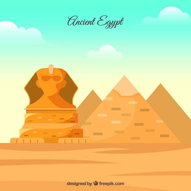 Composición del antiguo egipto con diseño plano