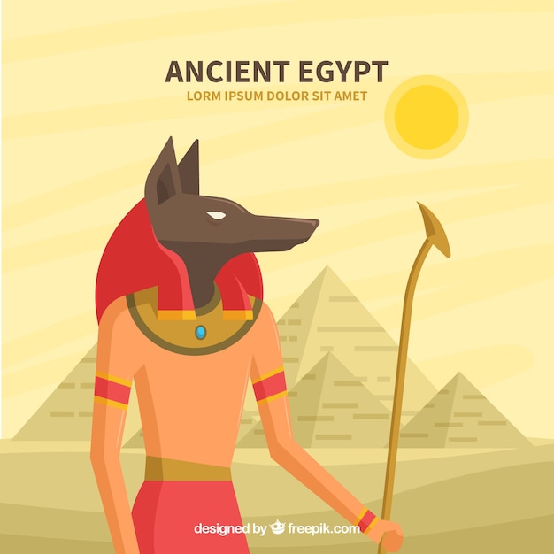 Vector gratuito composición del antiguo egipto con diseño plano