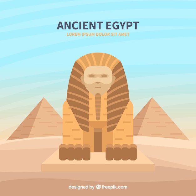 Vector gratuito composición del antiguo egipto con diseño plano