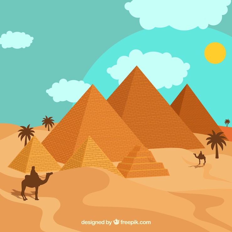Vector gratuito composición del antiguo egipto con diseño plano