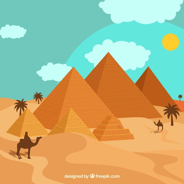 Composición del antiguo egipto con diseño plano