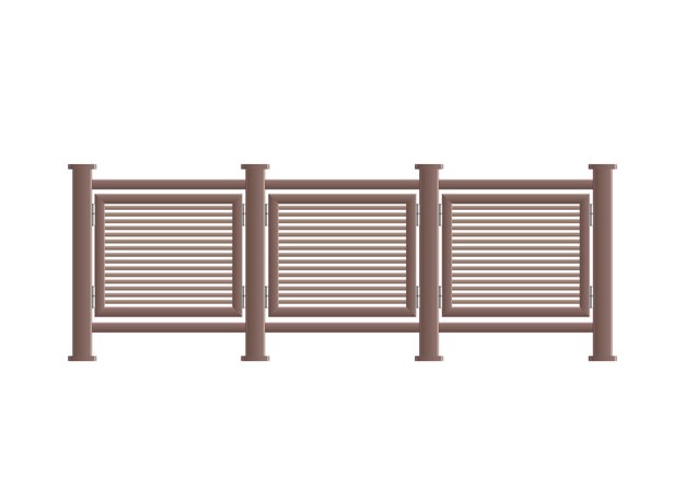 Composición de barandilla de cerca de balcón con imagen de vista frontal realista de ilustración de vector aislado de cerca de estilo forjado decorativo