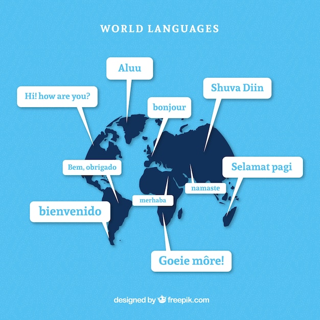 Composición burbuja de texto con diferentes banderas