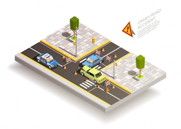 Composición de la calle accidente de coche