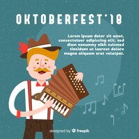 Vector gratuito composición clásica de oktoberfest con diseño plano