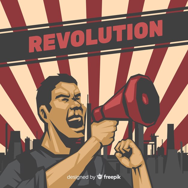 Composición clásica de revolución con estilo vintage