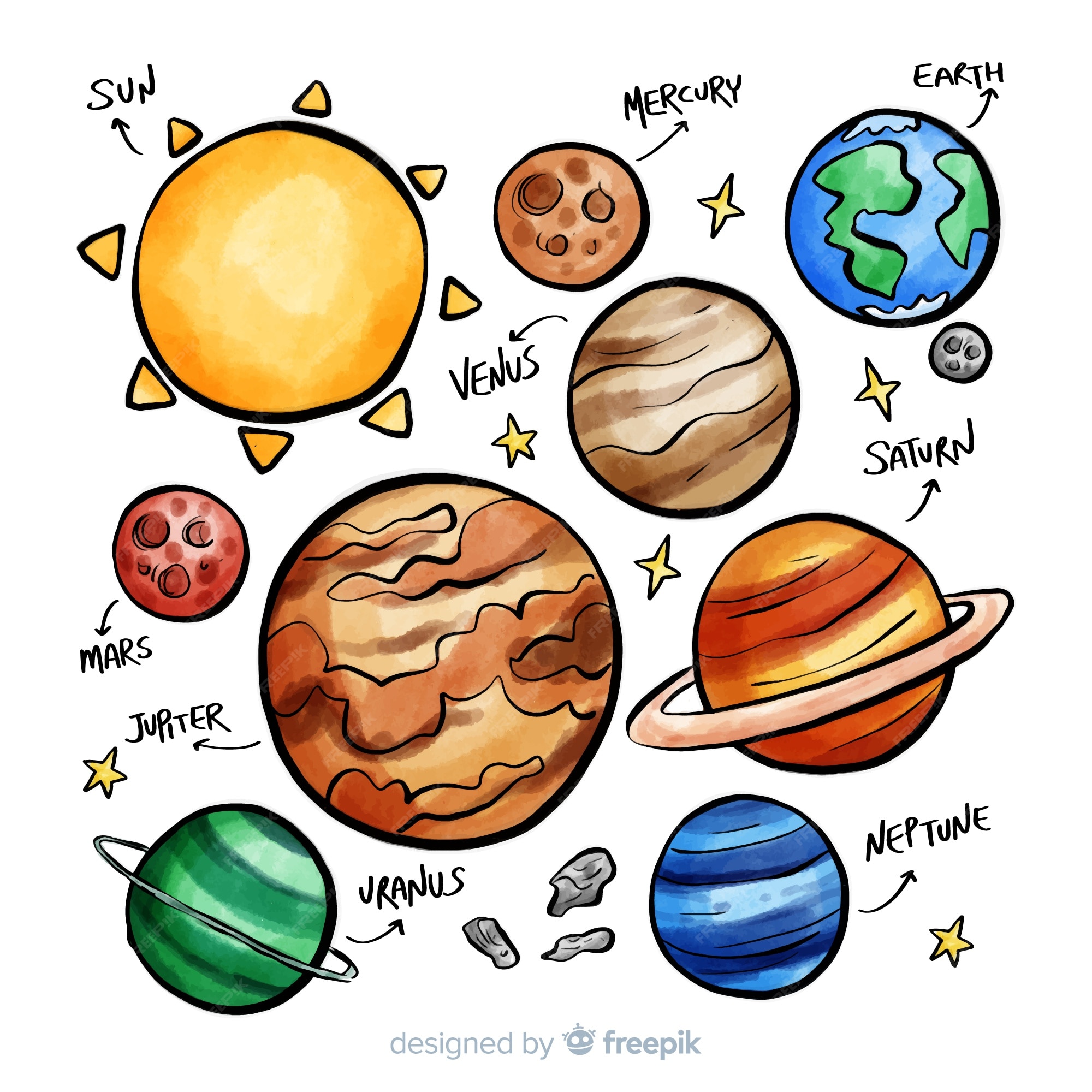 Imágenes de Planetas Dibujo - Descarga gratuita en Freepik