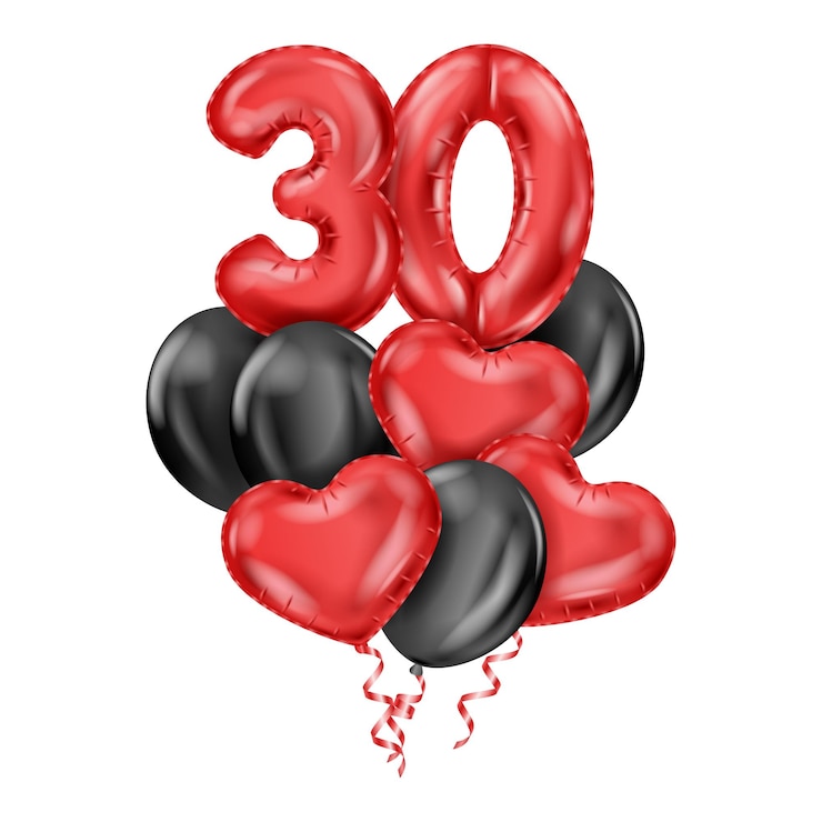 Vector gratuito composición de colores realista de globos de aniversario
