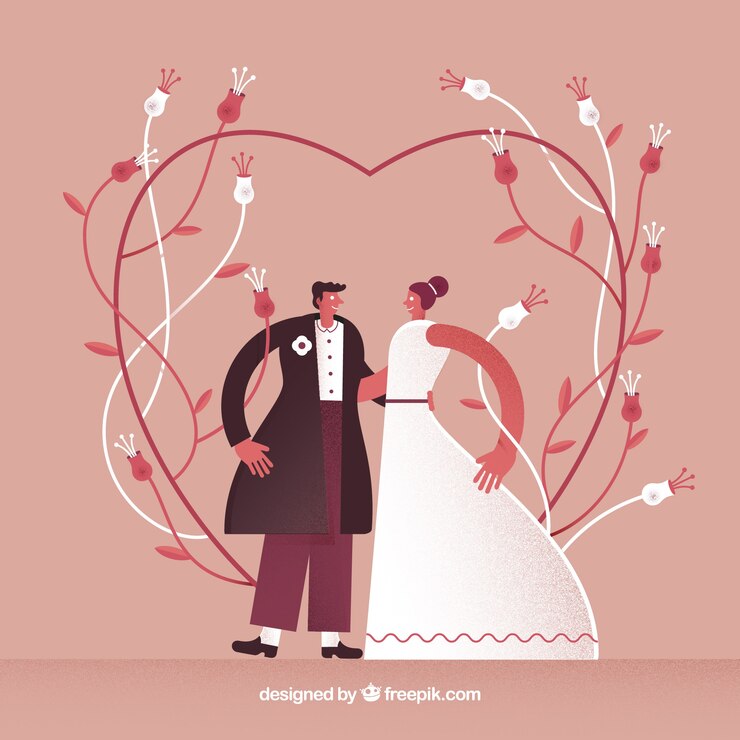 Vector gratuito composición colorida de amor con diseño plano