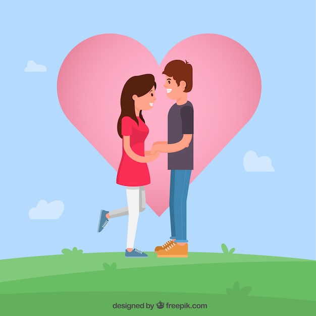 Vector gratuito composición colorida de amor con diseño plano