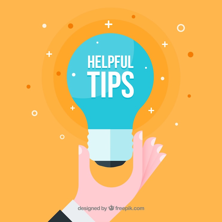 Vector gratuito composición colorida de consejos con diseño plano