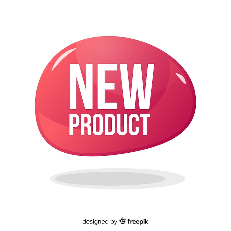 Vector gratuito composición colorida de nuevo producto con diseño plano