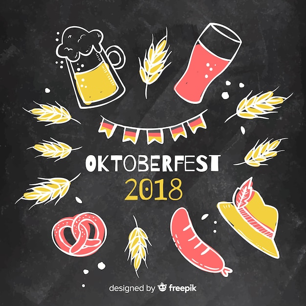 Composición colorida de oktoberfest con estilo de pizarra