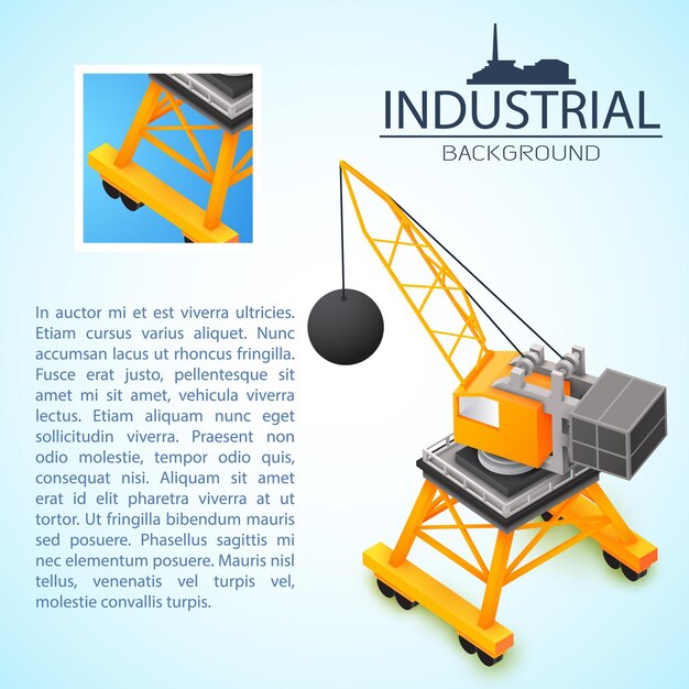 Composición del concepto de construcción 3D con página para presentación o folleto con título de fondo industrial y lugar para texto