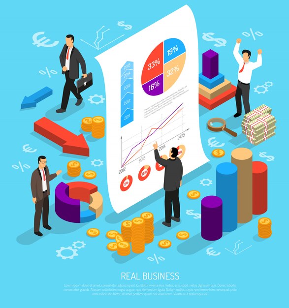 Composición conceptual de infografía empresarial