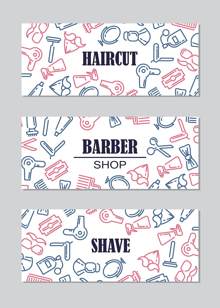 Vector gratuito composición del conjunto de iconos para la peluquería.