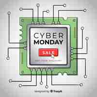 Vector gratuito composición de cyber monday dibujada a mano