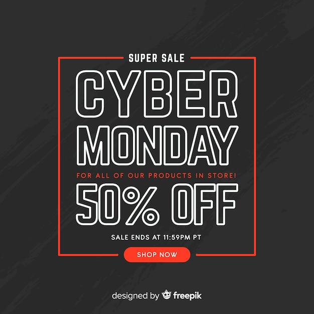 Composición de cyber monday con diseño plano