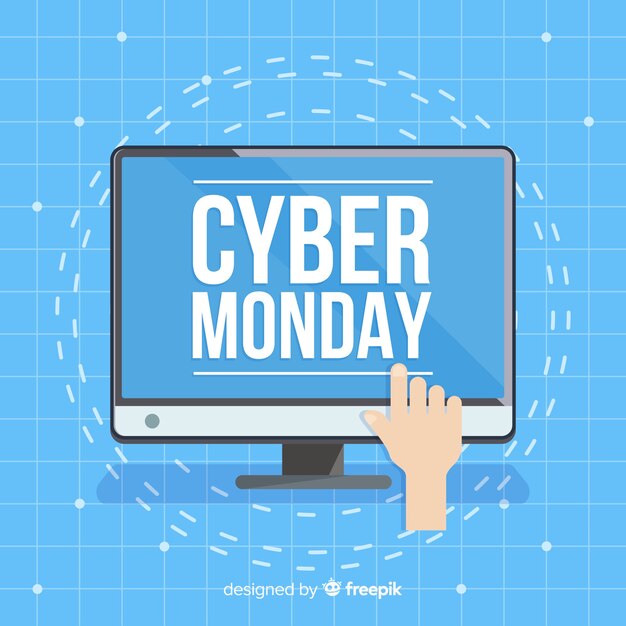 Composición de cyber monday con diseño plano