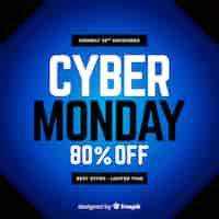 Vector gratuito composición de cyber monday con diseño plano