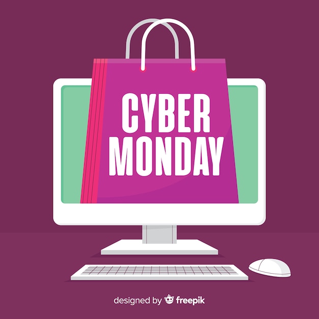 Composición de cyber monday con diseño plano