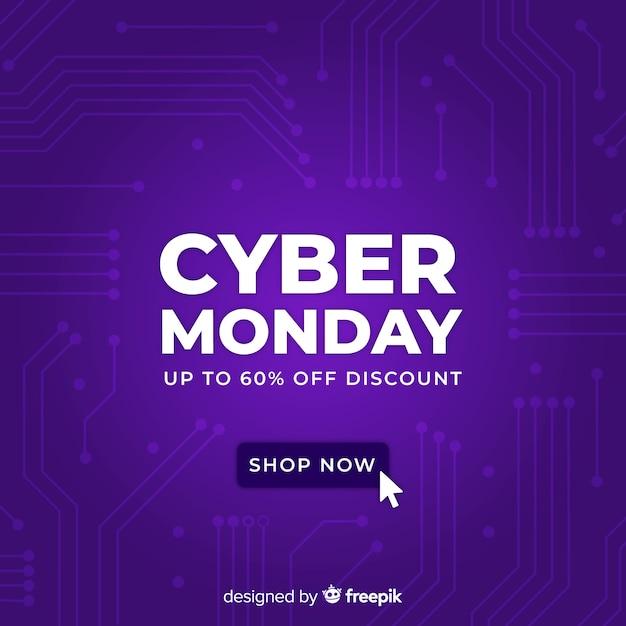 Composición de cyber monday con diseño plano