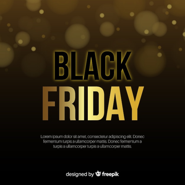 Composición elegante de black friday con estilo dorado