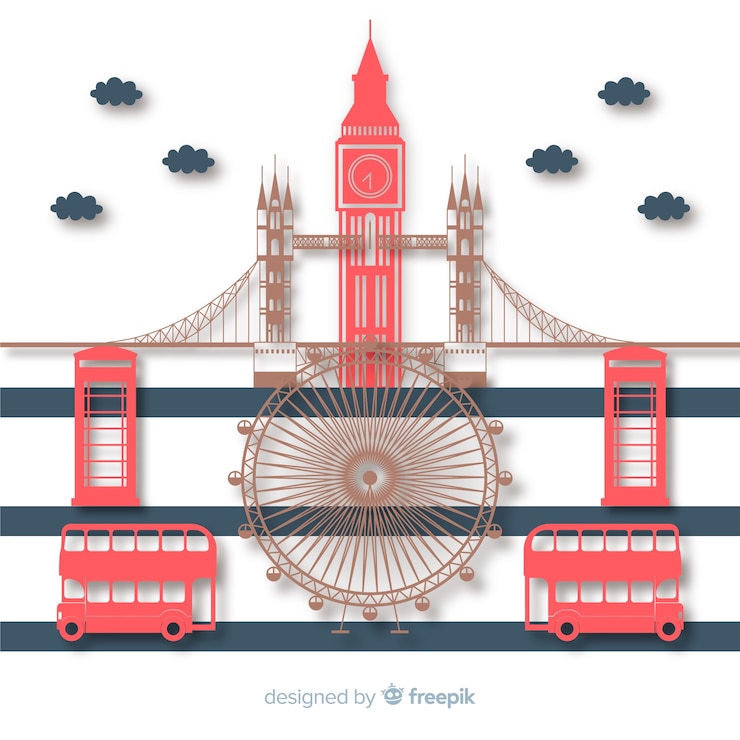 Vector gratuito composición elegante de monumentos con diseño plano