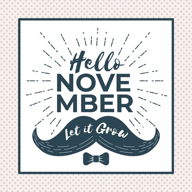 Composición elegante de movember con estilo vintage