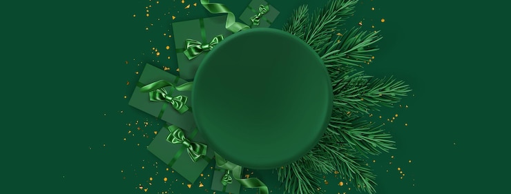 Vector gratuito composición festiva verde con podio circular