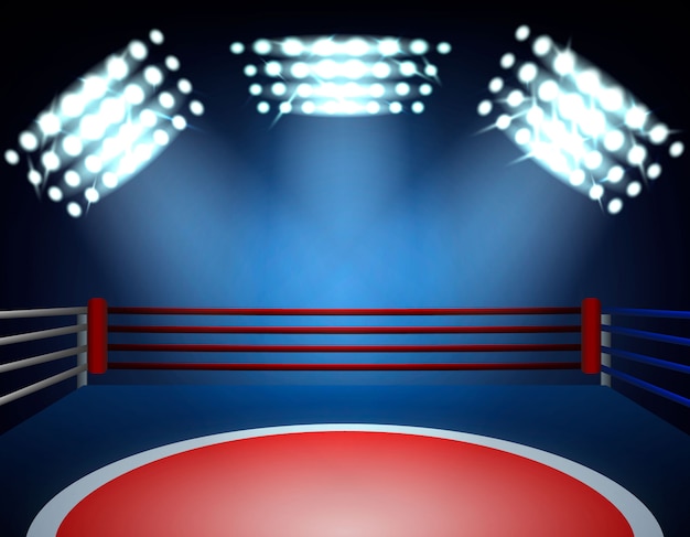 Vector gratuito composición de focos de ring de boxeo