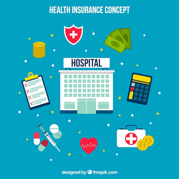 Composición con hospital y elementos de la salud