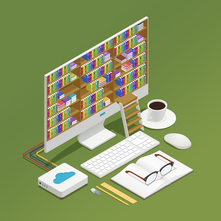 Vector gratuito composición isométrica de e-learning