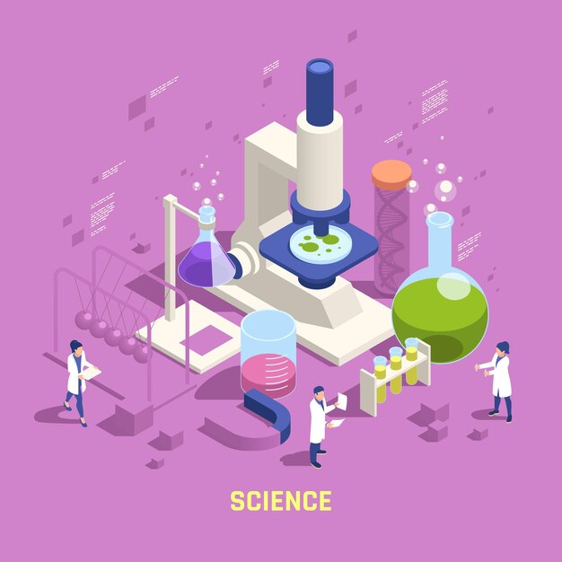 Composición isométrica de educación STEM